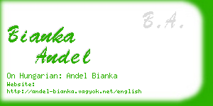 bianka andel business card